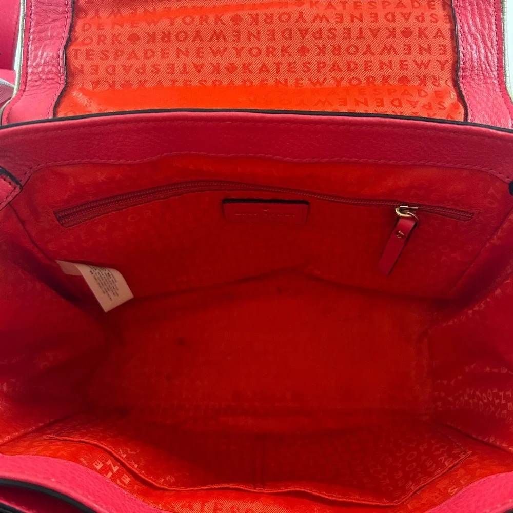 Kate Spade Wesley Place Small Laurel Satchel Colorblock Pink Cream Leather Bag
